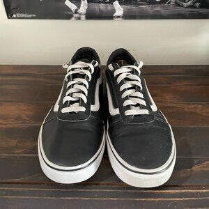 Vans Old School Black Leather Sneakers | Men’s 10.5 US | Minimal Wear